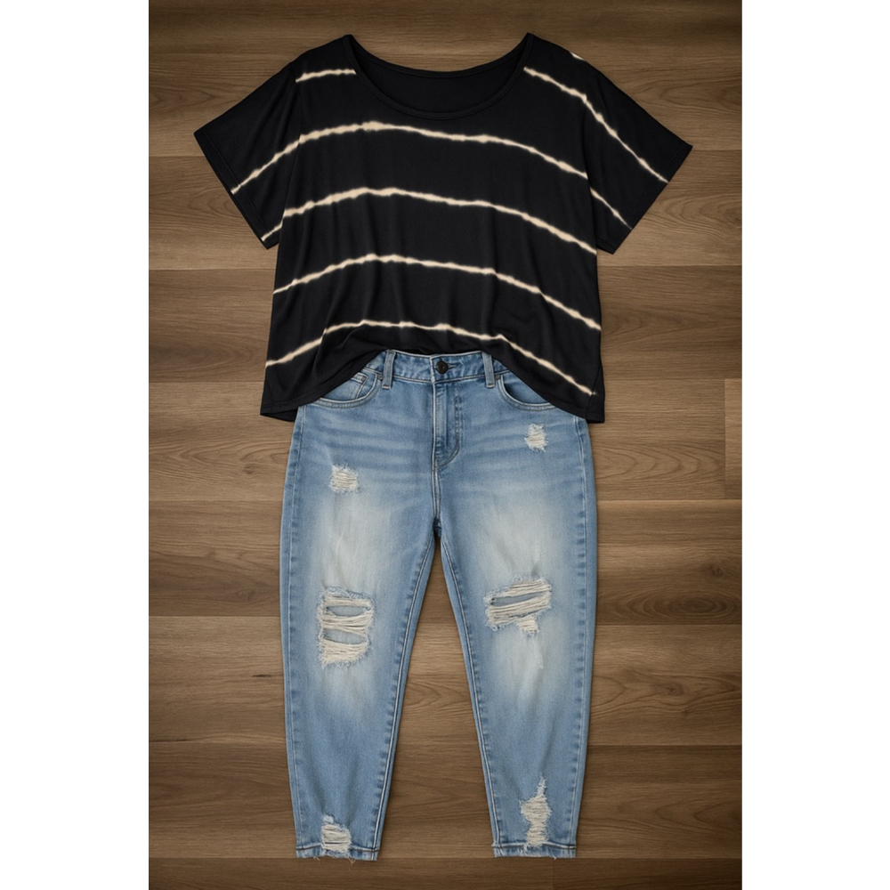 Women's SHEIN Blue Distressed Boyfriend Jeans Size 6